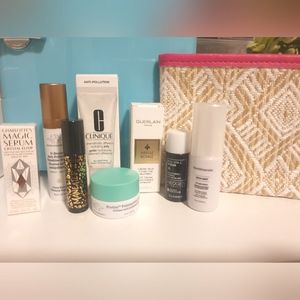 Glow Skincare and Makeup Minis Gift Bundle with Makeup Bag
